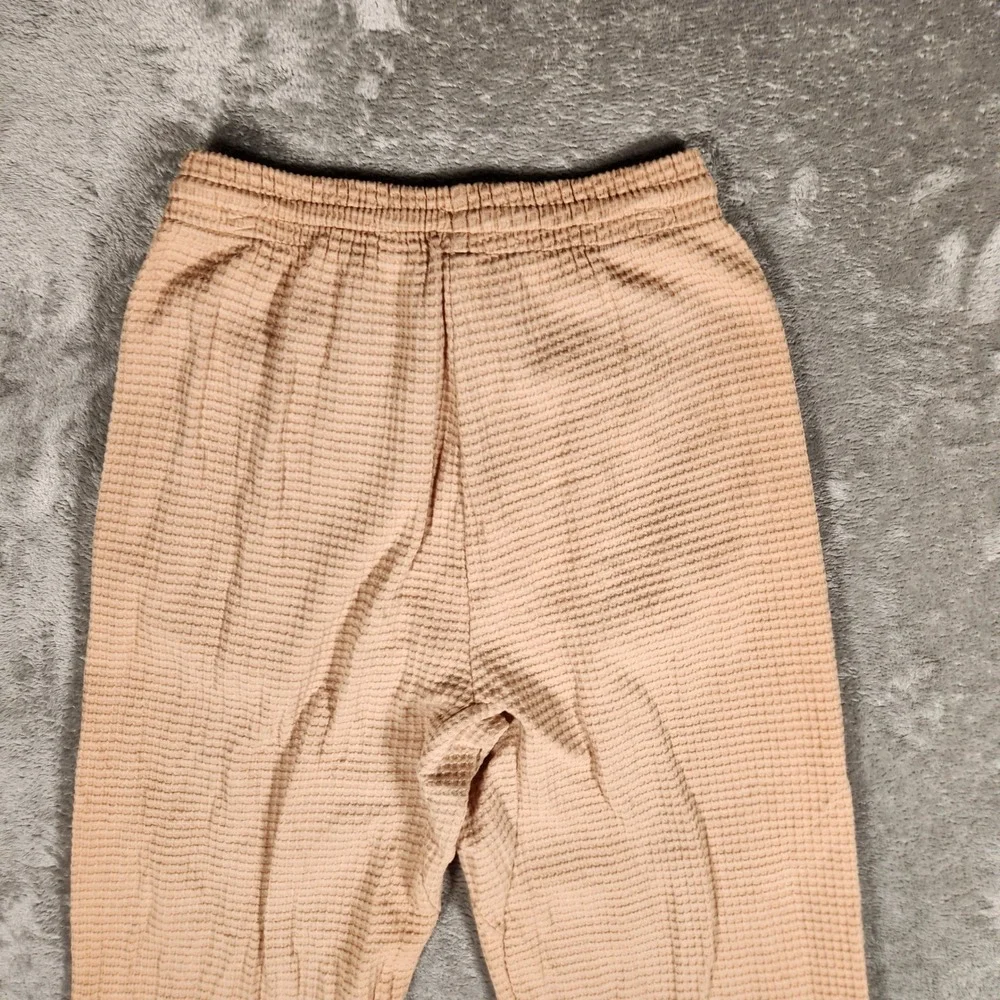 Adidas Waffle Knit‎ Pants Mens Small Tan Excellent Drawstring Joggers JL6556